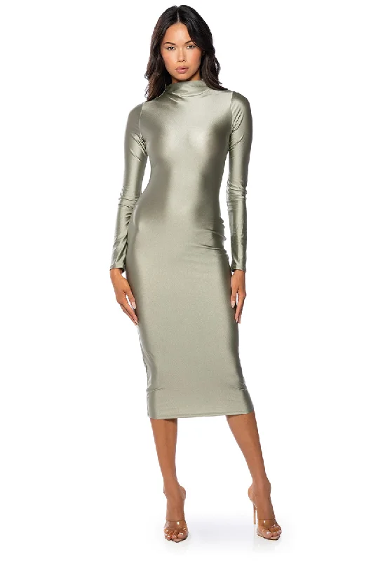 ONE OF ONE LONG SLEEVE MIDI DRESS Tunics Polka dots