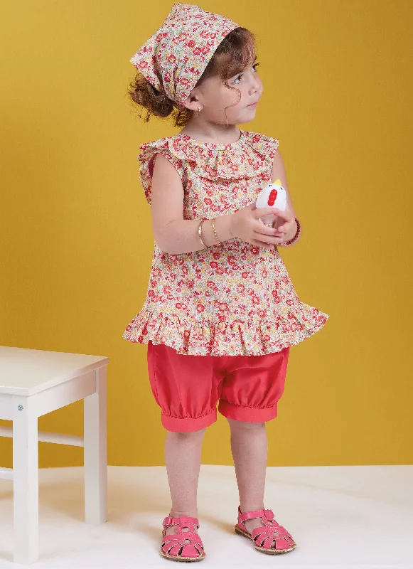 Butterick sewing pattern 6951 Toddlers' Dress, Tops, Shorts, Pants and Kerchief Stylish Paperbag Waist Pants Butterick sewing pattern 6951 Toddlers' Dress, Tops, Shorts, Pants and Kerchief Stylish Paperbag Waist Pants