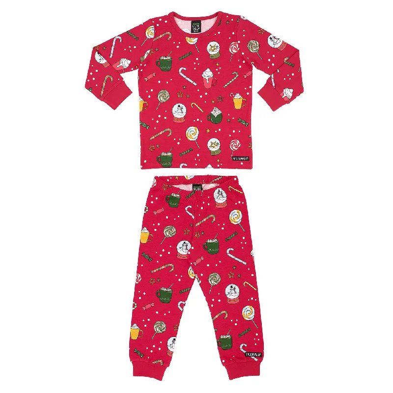 Winter Magic Long Sleeve Shirt and Pant Set - Rosehip