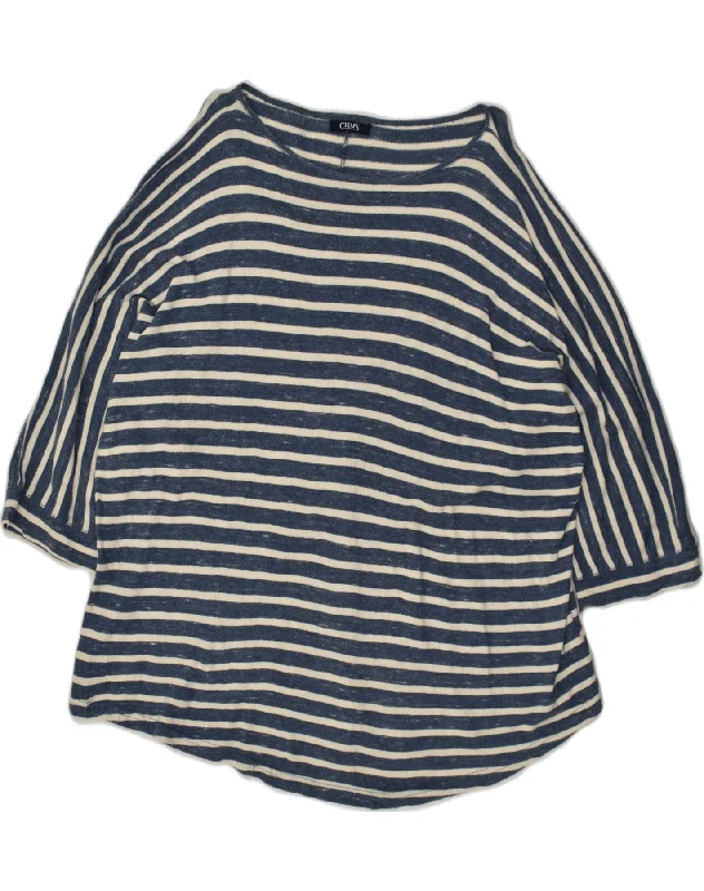 CHAPS Womens Tent Dress UK 14 Medium Blue Striped Cotton