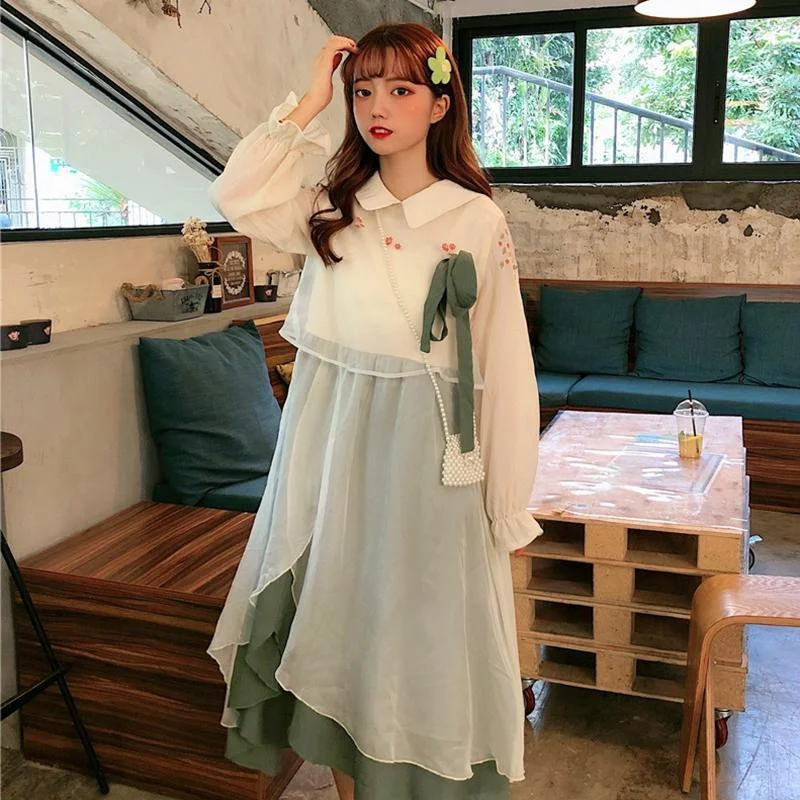 Chinoiserie Iregular Mesh Dress