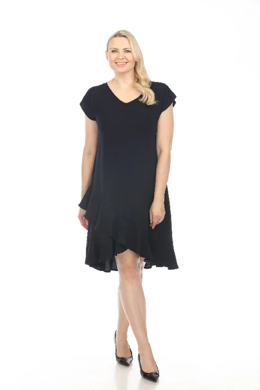 Joseph Ribkoff Asymmetric Ruffled Hem Gauze A-Line Dress 242206