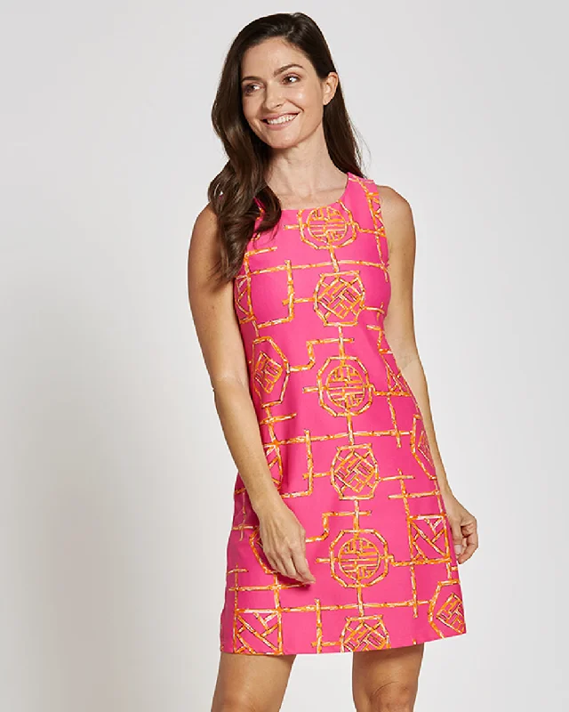 Jude Connally Beth Dress - Bamboo Lattice Pink/Apricot
