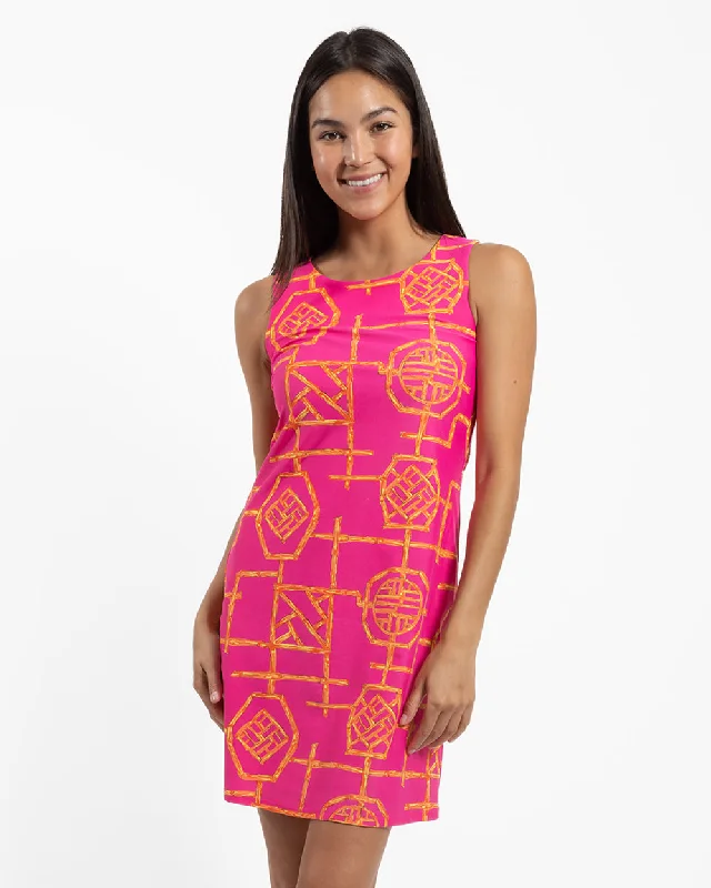 Jude Connally Beth Dress - Bamboo Lattice Spring Pink