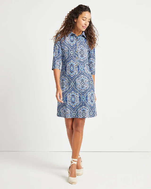 Jude Connally Susanna Dress - Paisley Medallion Sky