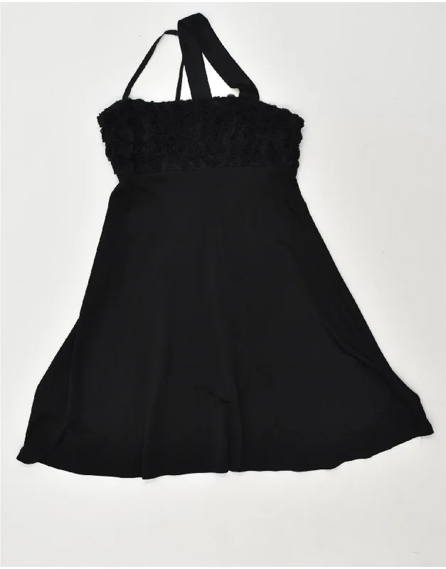 LIST BOUTIQUE Womens Slip Dress IT 46 Large Black Viscose