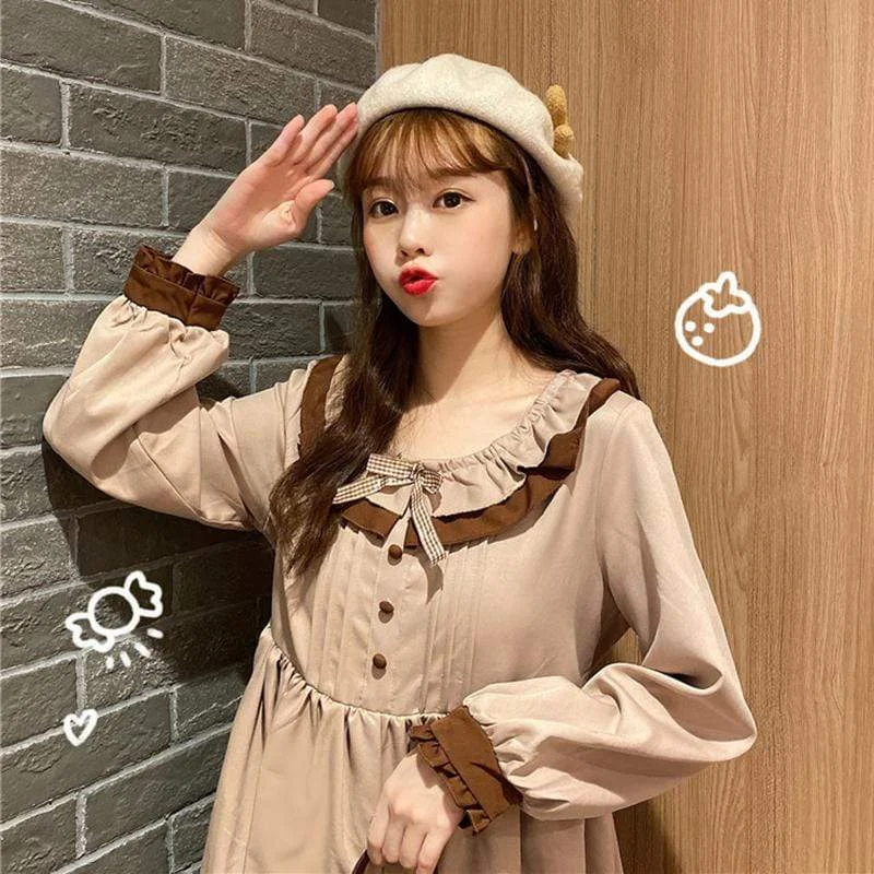 Lolita Ruffles Puff Sleeved Dress