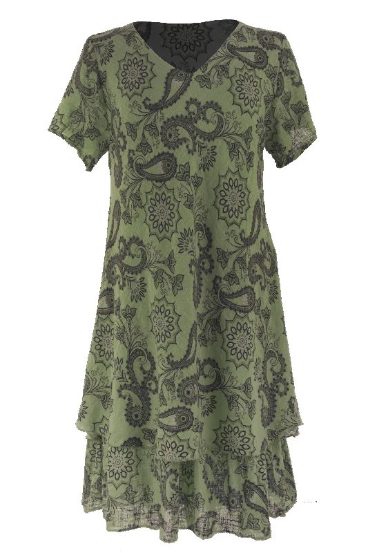 Paisley Print Bias Cut Dress