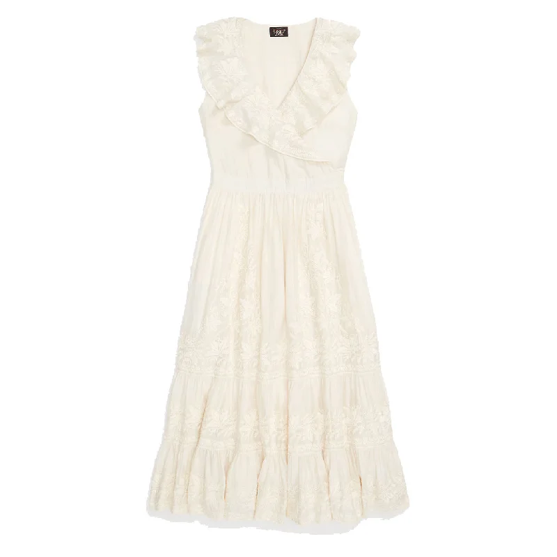 RRL by Ralph Lauren Womens Olivia Silk Blend Dress Natural / Cream