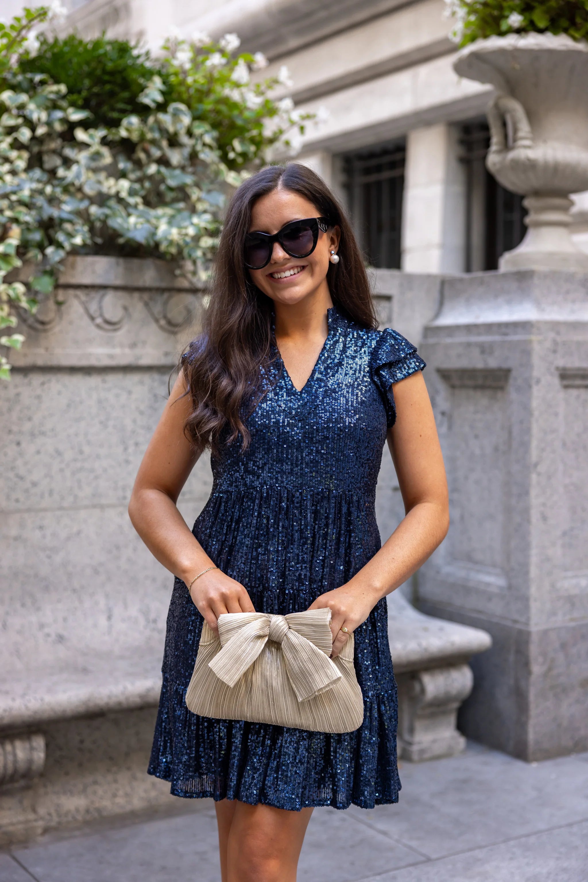 Sail to Sable Charlotte Sequin Dress - Navy