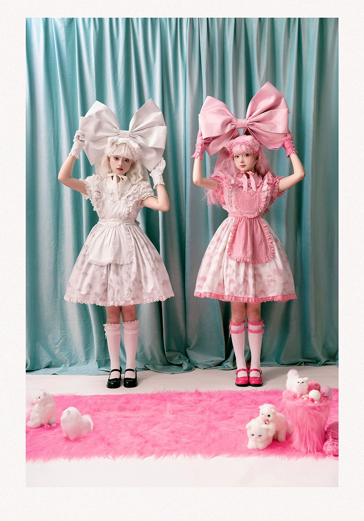 Choker Rabbit~Tabby Cat~Sweet Lolita Salopette Cat Pattern Dress Multicolors