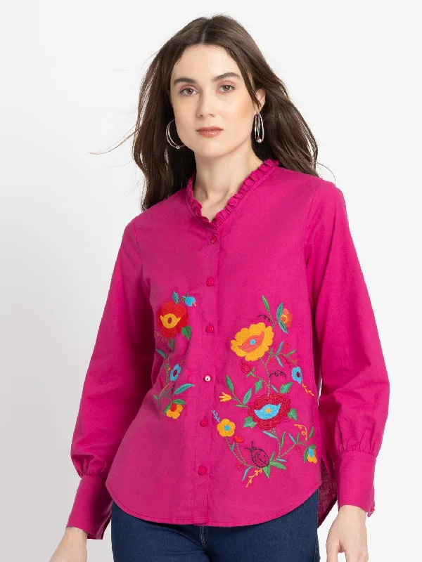 Allyson Shirt Zippered Front Buttoned Front Snap Front