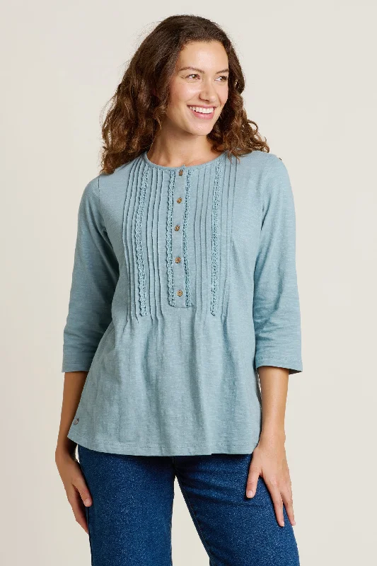 Folke Long Sleeve T Shirt Mesh Blend Leather Blend Suede Blend