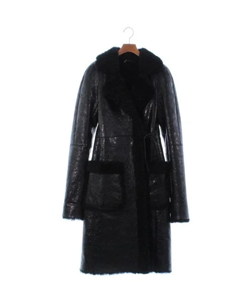 DRIES VAN NOTEN Sheepskin coats Asymmetrical Collar Hooded Zippered