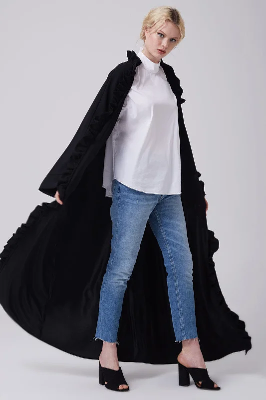 Mara Abaya Black Bomber Denim Leather