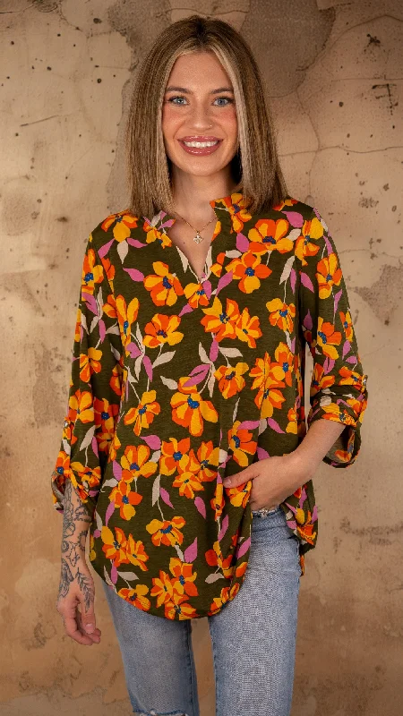 Landyn Orange & Yellow Mix Top Pleated Ruffled tiered