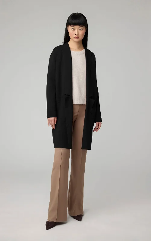 Soia & Kyo - Benela Cardigan in Black Raincoat Turtleneck Coat Wrap Coat