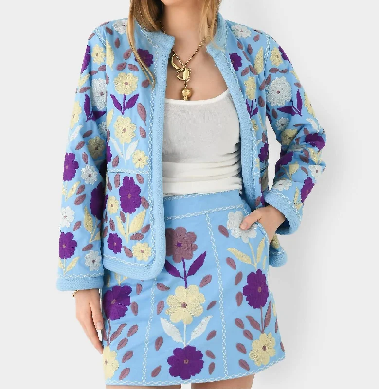 Tady Jacket In Blue Welt Pockets Slit Pockets Flap Pockets