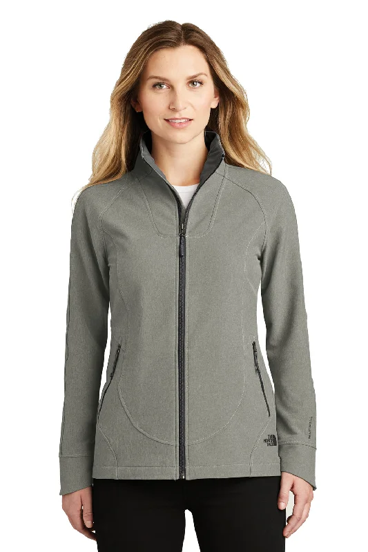 The North Face Womens Tech Wind & Water Resistant Full Zip Jacket - Heather Medium Grey - Closeout