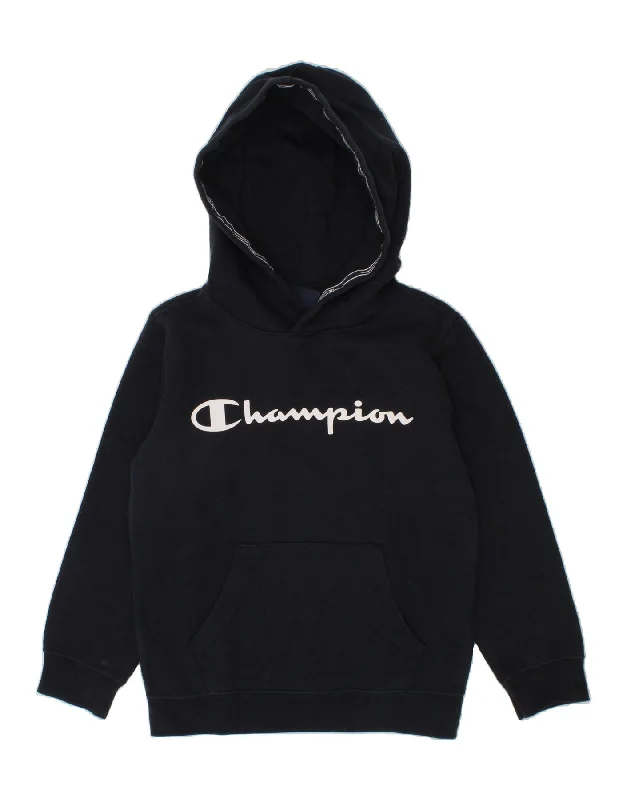 CHAMPION Boys Graphic Hoodie Jumper 5-6 Years XS Navy Blue Cotton Hoodie Sweatshirt Pullover CHAMPION Boys Graphic Hoodie Jumper 5-6 Years XS Navy Blue Cotton Hoodie Sweatshirt Pullover