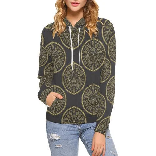 Evil Eye Pattern Print Women Pullover Hoodie Oversized Hoodie Comfort Casual
