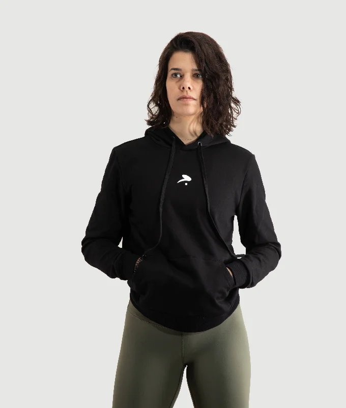 Icon Training Hoodie - Black Hooded Sweatshirt Casual Wear Street Style