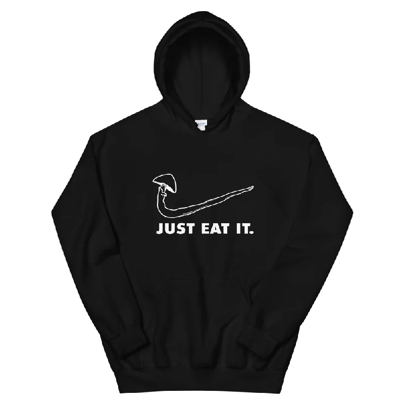 Just Eat It Graphic Hoodie Hoodie with Hem Frayed Vintage Worn
