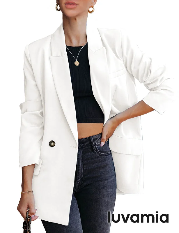 luvamia Blazer Jackets for Women Work Casual Office Long Sleeve Fashion Dressy Business Outfits Women's Fashion Blazer